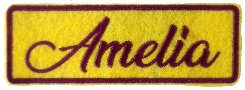 EMBROIDERED NAME / Personalized patch to sew or iron-on / Patch with name in different colors and sizes / Embroidered fabric application RETTANGOLO