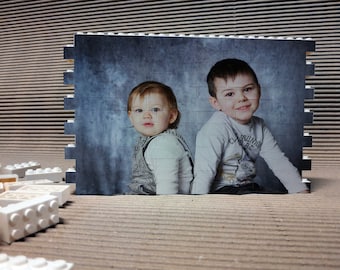 Puzzle Block, photo printed on building bricks / Personalized gift idea with your image to build