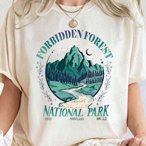 National Park Wizard Comfort Colors Shirt - Forbidden Forest Tee, HP Inspired Wizarding World T-Shirt, Bookish Gift for Fans