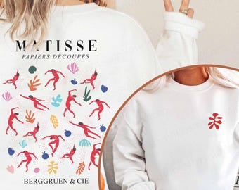 Matisse Two Sides Sweatshirt Hoodie T-shirt, Utskärningar - Mänskliga Figurer, Henri Matisse Dansinspirerad T-shirt, Vintage Matisse T-shirt Unisex