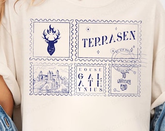 Terrasen Shirt, Throne Of Glass Aelin Galathynius Shirt, Rowan Whitethorn Dorian Thirteen Manon Blackbeak Licensed SJM Merch ACOTAR TOG