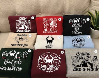 Bad Girls Have More Fun sweatshirt Shirt, Disney Witch, Disney Bad Girls Shirt, Witch World Halloween Shirt, Party Night Shirt Disney Horror