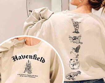 Havenfield Inspired 2 sides Sweatshirt Hoodie T Shirt, Keeper Of The Lost Cities Inspired, Foxfire Academy Sweatshirt, Book Lover, Bookworm