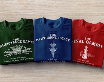 Inheritance Games T Shirt, Hawthorne House Shirt, Inheritance Games Series Sweatshirt, Jennifer Lynn Barnes, The Final Gambit, Bookish Shirt