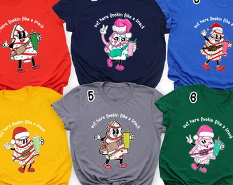 Aquí parece una sudadera de refrigerio, un suéter de pastel de árbol de Navidad, una camisa navideña Boujee, un suéter navideño de cuello redondo para adultos