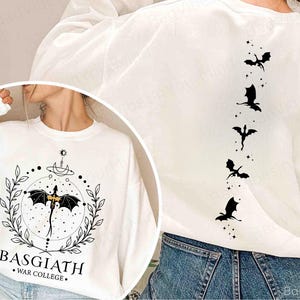 Basgiath War College Double-side Shirt, Fourth Wing Shirt, Dragon Rider Shirt, Rebecca Yarros, Fourth Wing, Violet Sorrengail, Bookish Shirt