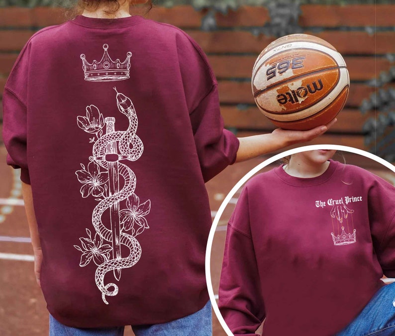 The Cruel Prince Shirt Crewneck Sweatshirt, The Folk of the Air Sweatshirt, Cardan Greenbriar Shirt, Jude and Cardan Shirt, Bookish Gift image 3