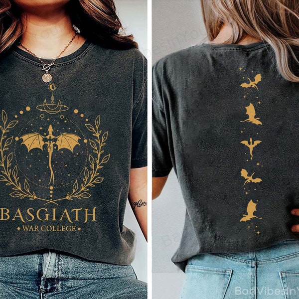 Basgiath War College Double-side Shirt, Fourth Wing Shirt, Dragon Rider Shirt, Rebecca Yarros, Fourth Wing, Violet Sorrengail, Bookish Shirt
