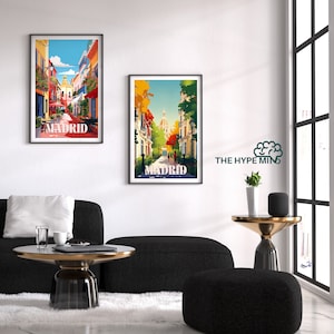Madrid Spanje Retro Wall Arts I Madrid poster I Madrid muurkunst I Set van Madrid Art I 3 sets I set 3 I 3-delige poster