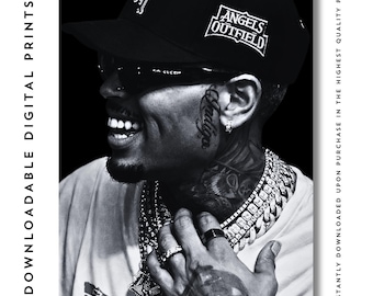 Arte digital para pared estilo cómic de Chris Brown / Descarga instantánea en PDF