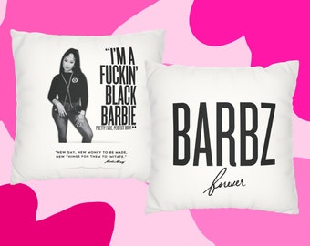 Black Barbie, Faux Suede Square Pillowcase, Nicki Minaj Pillow, Nicki Minaj Lyrics