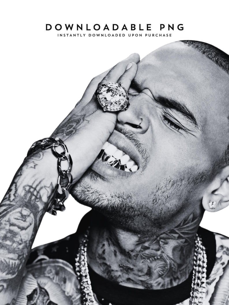 Chris Brown PNG: Downloadable Transparent PNG, DIY T-Shirt Design image 1