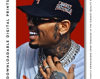 Chris Brown Comic-Style Digital Print | Instant Download PDF