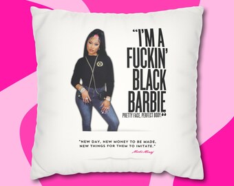 Black Barbie, Faux Suede Square Pillowcase, Nicki Minaj Pillowcase, Nicki Minaj Lyrics