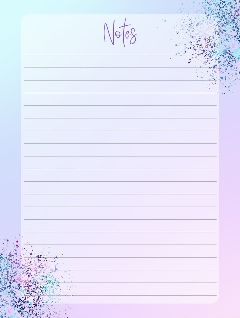 Digital Printable Colorful Note and To-do Pages - Etsy