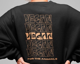 Unisex Organic Eco Vegan Sweatshirt Comfy Statement Shirt Design on Back Retro Style Earth Friendly Shirt