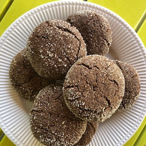 Sparkly and Spicy Ginger Cookies Recipe Vegan and Gluten Free Fast and Easy Chewy Cookie Recipe Dairy Free Bake Sale Cafe Treat