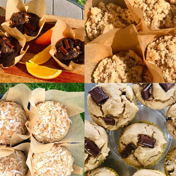 Bundle of 4 Muffin Recipes for Vegan Gluten Free Muffins MOIST and Rich and Delicious for Cafe for Brunch to Sell