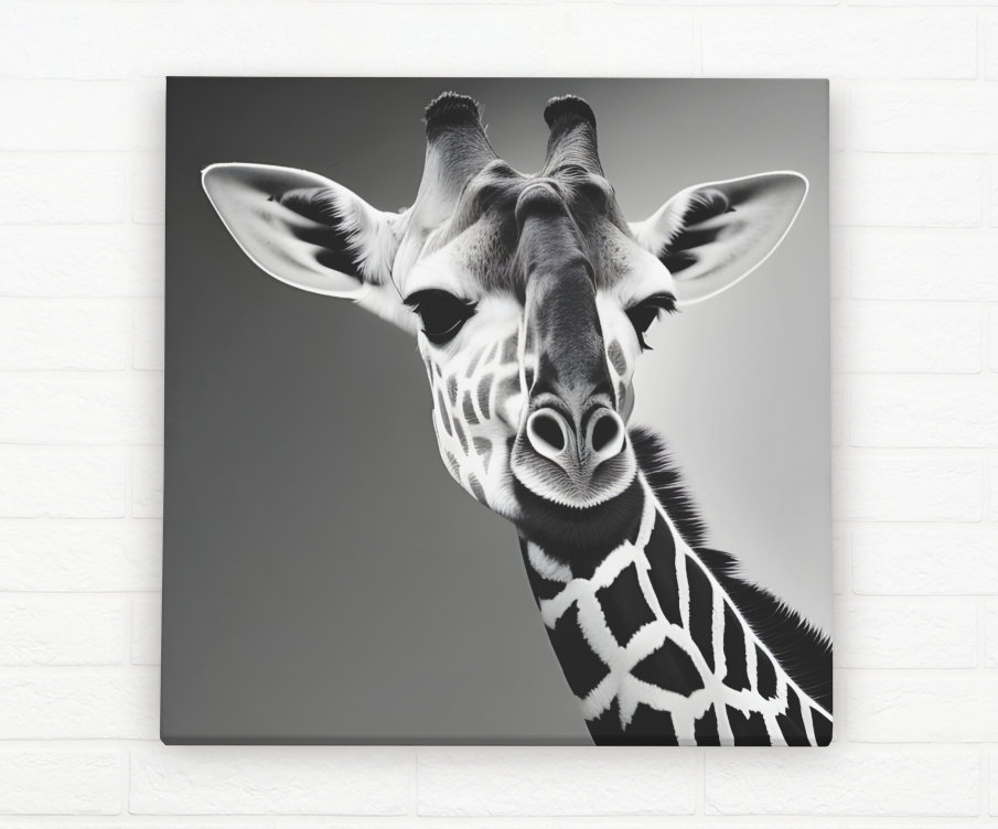 Giraffe Wall Art Print Digital Printable High-resolution Black-and ...