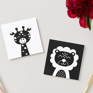106 High Contrast Baby Cards Bundle Printable Montessori Black and White Sensory Cards for Infant Stimulation Development Baby Shower Gift