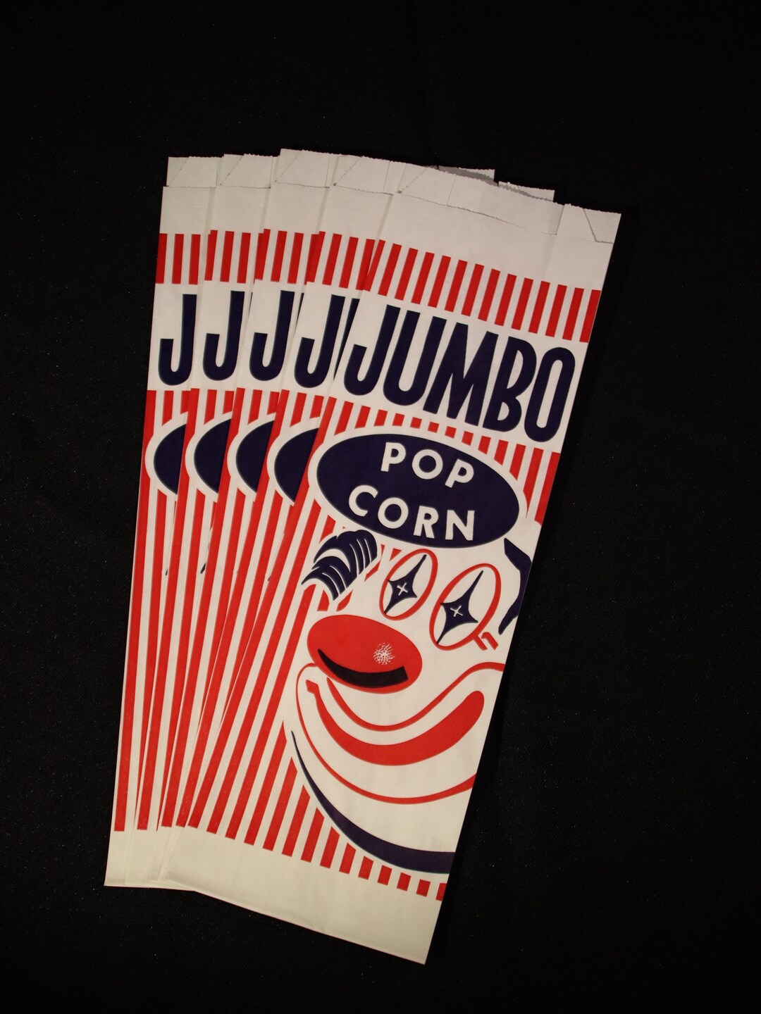 50 Jumbo Popcorn Bags Retro Style Red White and Blue Paper Etsy