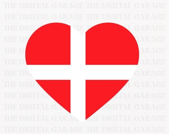 Denmark Flag SVG PNG, Love Denmark, Denmark Svg, Denmark Clipart, Denmark Png, Denmark Heart