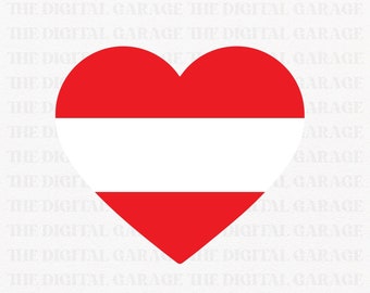 Austria Flag SVG PNG, Love Austria, Austria Svg, Austria Clipart, Austria Png, Austria Heart