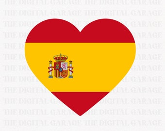 Spain Flag SVG PNG, Love Spain, Spain Svg, Spain Clipart, Spain Png, Spain Heart