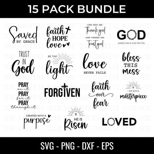 Religious Quote Bundle svg Christian svg, Religious svg, Bible Verse svg, Blessed svg, Jesus Svg, God Svg, Faith svg, Cut Files for Cricut