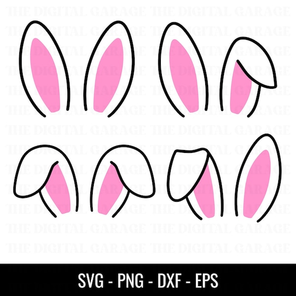 Bunny Ears Svg, Bunny Ears Svg Bundle, Easter Bunny Svg, Easter Bunny Ears Clipart, Easter Bunny Ears Cricut Cutting File