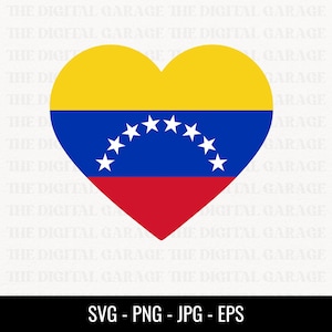 Venezuela Flagge SVG PNG, Love Venezuela, Venezuela Svg, Venezuela Clipart, Venezuela Png, Venezuela Herz