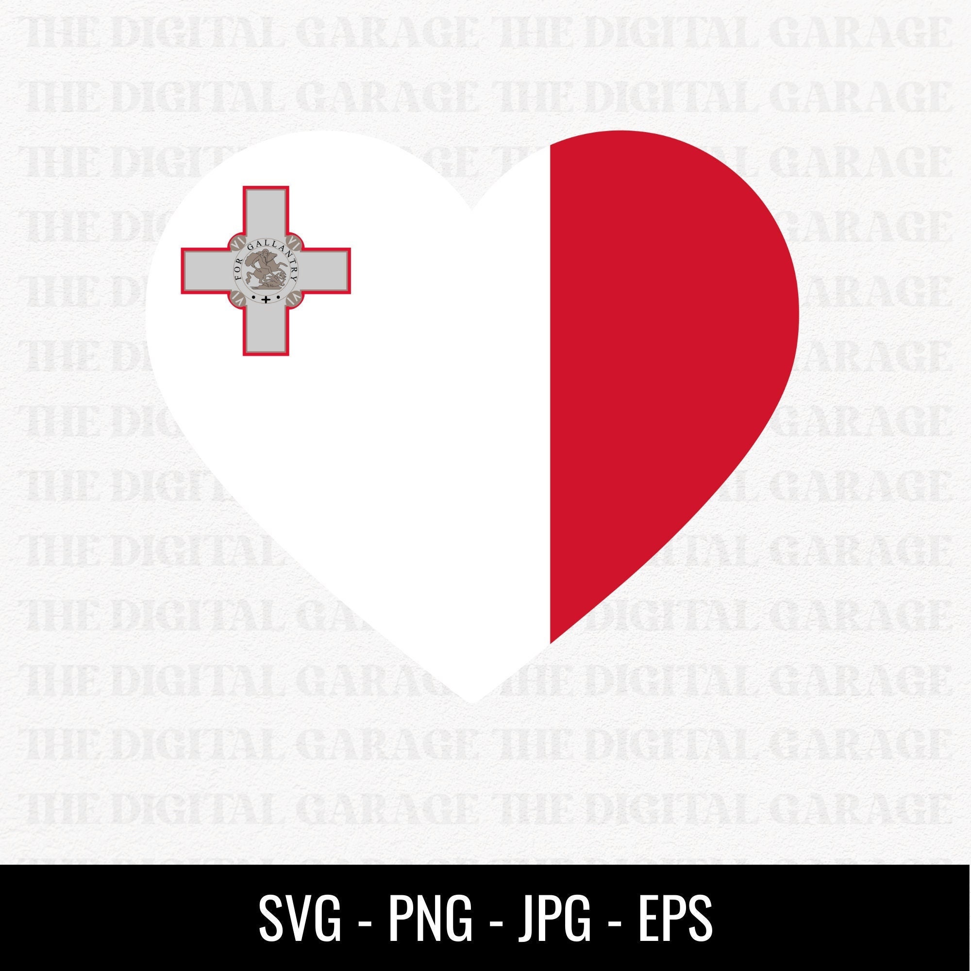 Malta Flag SVG PNG, Love Malta, Malta Svg, Malta Clipart, Malta Png, Malta Heart