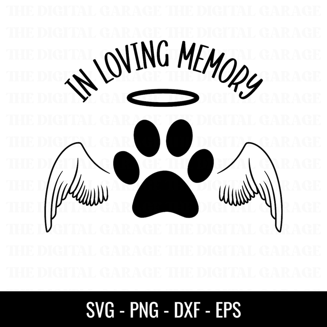 Dog Angel Wings SVG, in Loving Memory Svg, Dog Svg, Paw Svg, Dog Lover