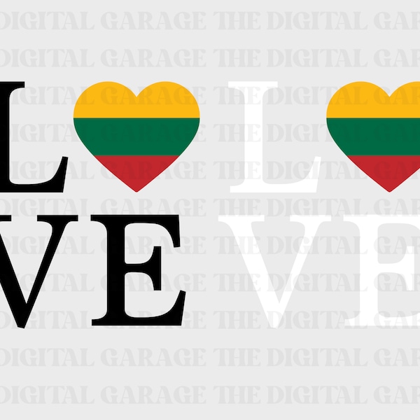 Lithuania Flag SVG PNG, Love Lithuania, Lithuania Svg, Lithuania Clipart, Lithuania Png, Lithuania Heart