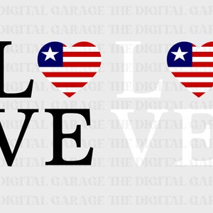 Liberia Flag SVG PNG, Love Liberia, Liberia Svg, Liberia Clipart, Liberia Png, Liberia Heart