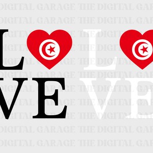 Tunisia Flag SVG PNG, Love Tunisia, Tunisia Svg, Tunisia Clipart, Tunisia Png, Tunisia Heart