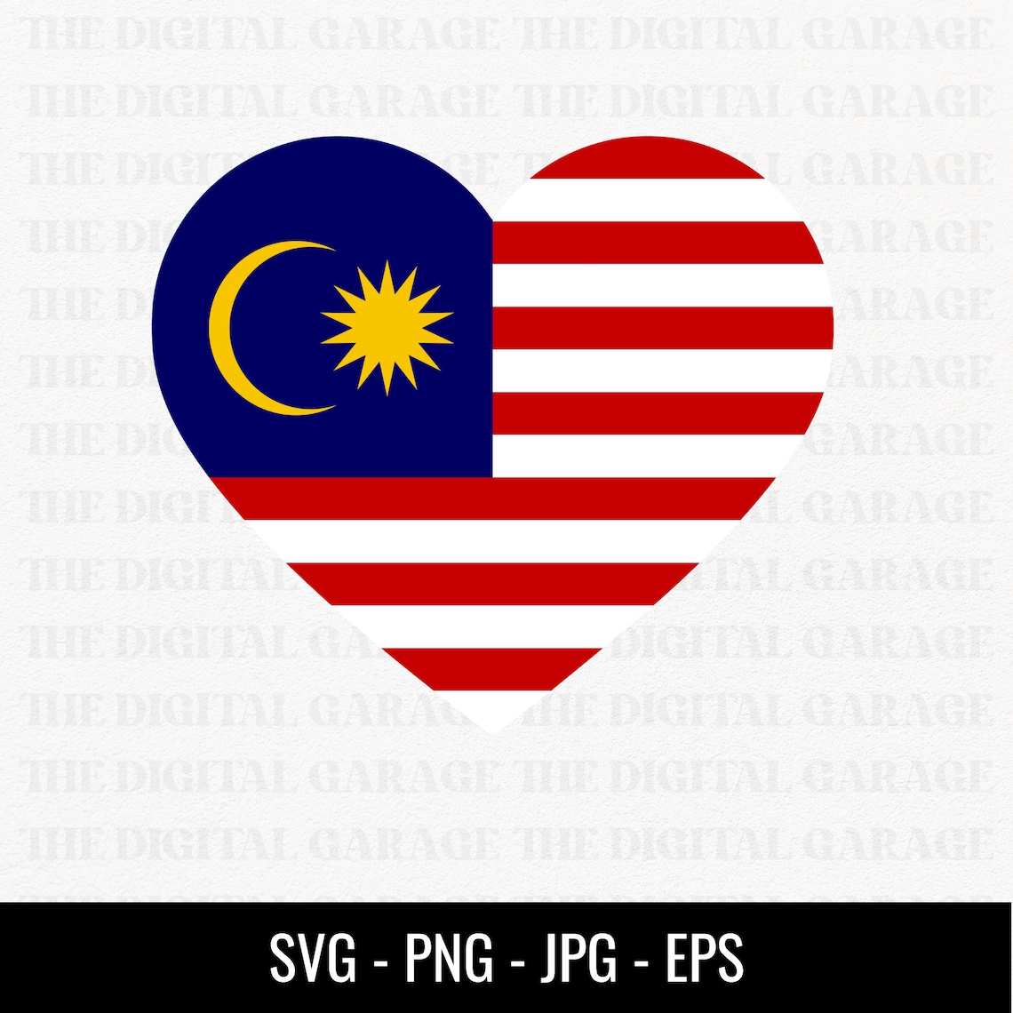 Malaysia Flag SVG PNG, Love Malaysia, Malaysia Svg, Malaysia Clipart