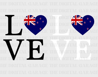 New Zealand Flag SVG PNG, Love New Zealand, New Zealand Svg, New Zealand Clipart, New Zealand Png, New Zealand Heart