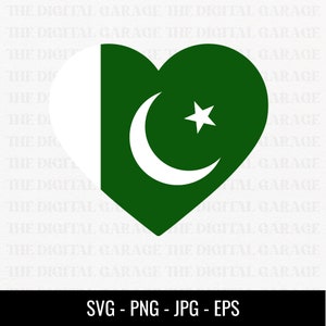 Pakistan Flag SVG PNG, Love Pakistan, Pakistan Svg, Pakistan Clipart, Pakistan Png, Pakistan Heart