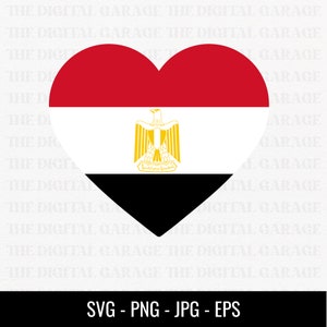 Egypt Flag SVG PNG, Love Egypt, Egypt Svg, Egypt Clipart, Egypt Png, Egypt Heart