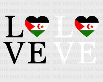 Drapeau du Sahara Occidental SVG PNG, Love Sahara Occidental, Sahara Occidental Svg, Sahara Occidental Clipart, Sahara Occidental Png, Coeur du Sahara Occidental
