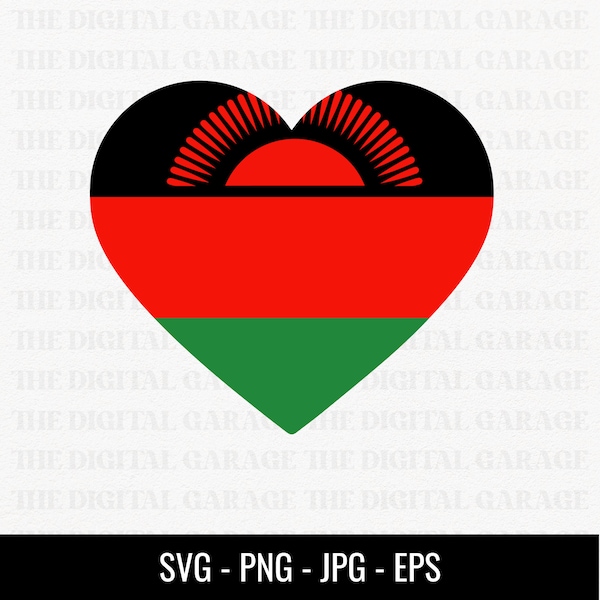 Malawi Flag SVG PNG, Love Malawi, Malawi Svg, Malawi Clipart, Malawi Png, Malawi Heart