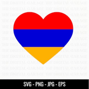 Armenia Flag SVG PNG, Love Armenia, Armenia Svg, Armenia Clipart, Armenia Png, Armenia Heart