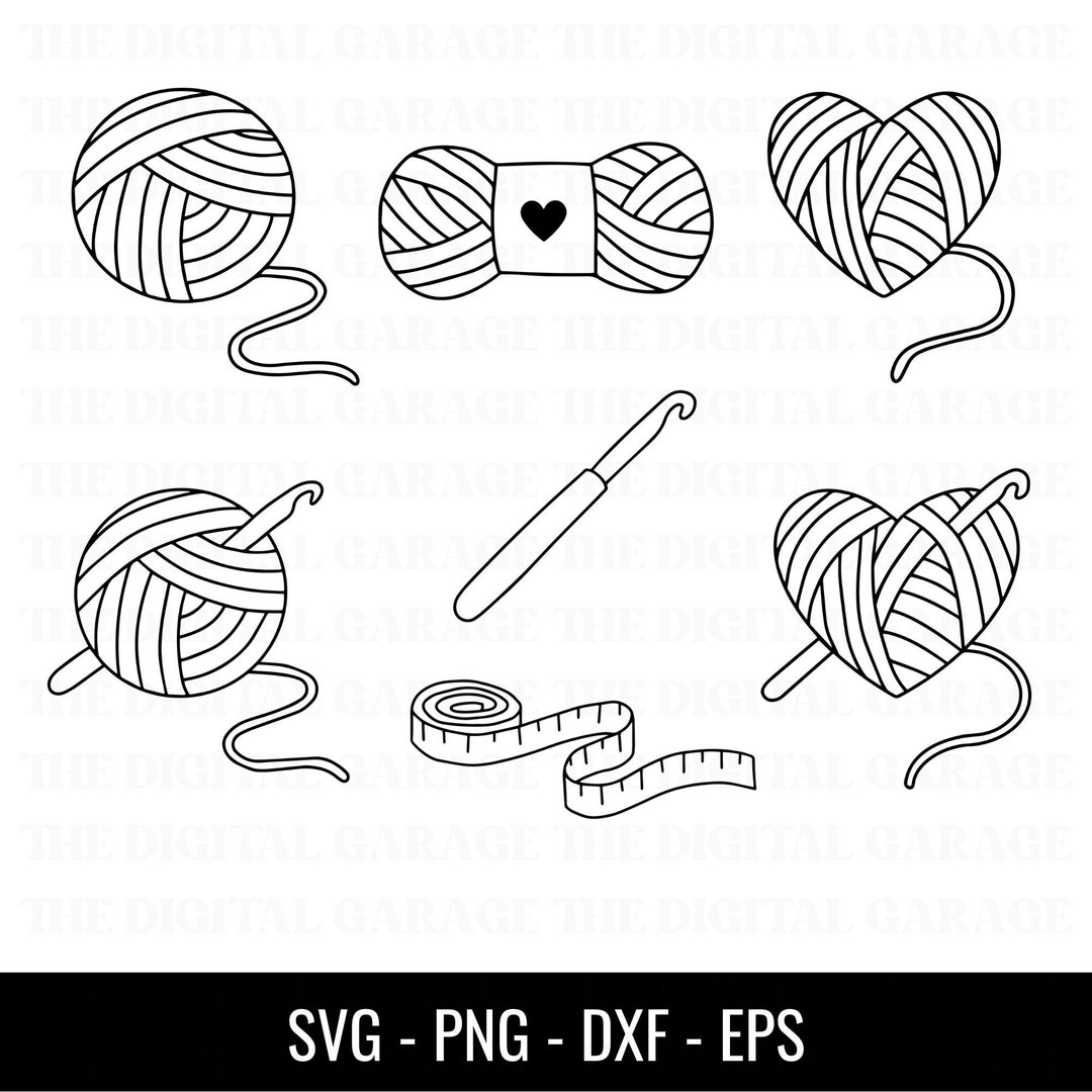 Crochet Svg, Crochet Bundle Svg, Heart Crochet, Hook Svg, Yarn Svg