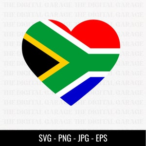 South Africa Flag SVG PNG, Love South Africa, South Africa Svg, South Africa Clipart, South Africa Png, South Africa Heart
