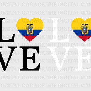 Ecuador Flag SVG PNG, Love Ecuador, Ecuador Svg, Ecuador Clipart, Ecuador Png, Ecuador Heart