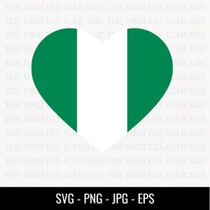 Nigeria Flag SVG PNG, Love Nigeria, Nigeria Svg, Nigeria Clipart, Nigeria Png, Nigeria Heart