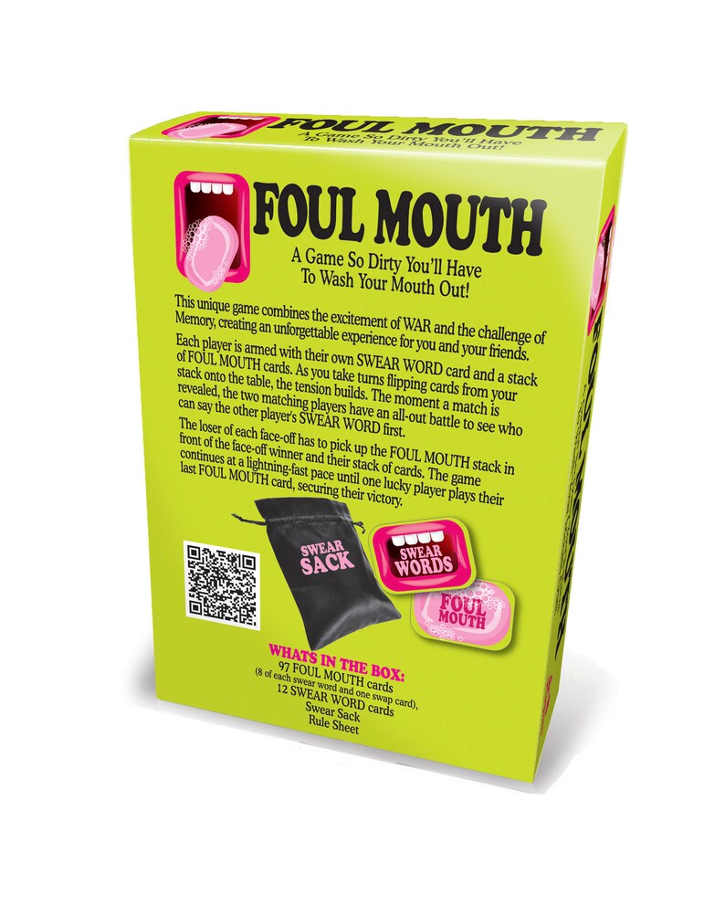Foul Mouth Drinking Game/ Adult Birthday Party Game/ Bachelor Party/ Stag Party/ NSFW