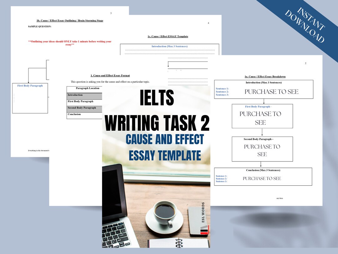 Cause and Effect Essay Template for IELTS Exam Writing Task 2 ...