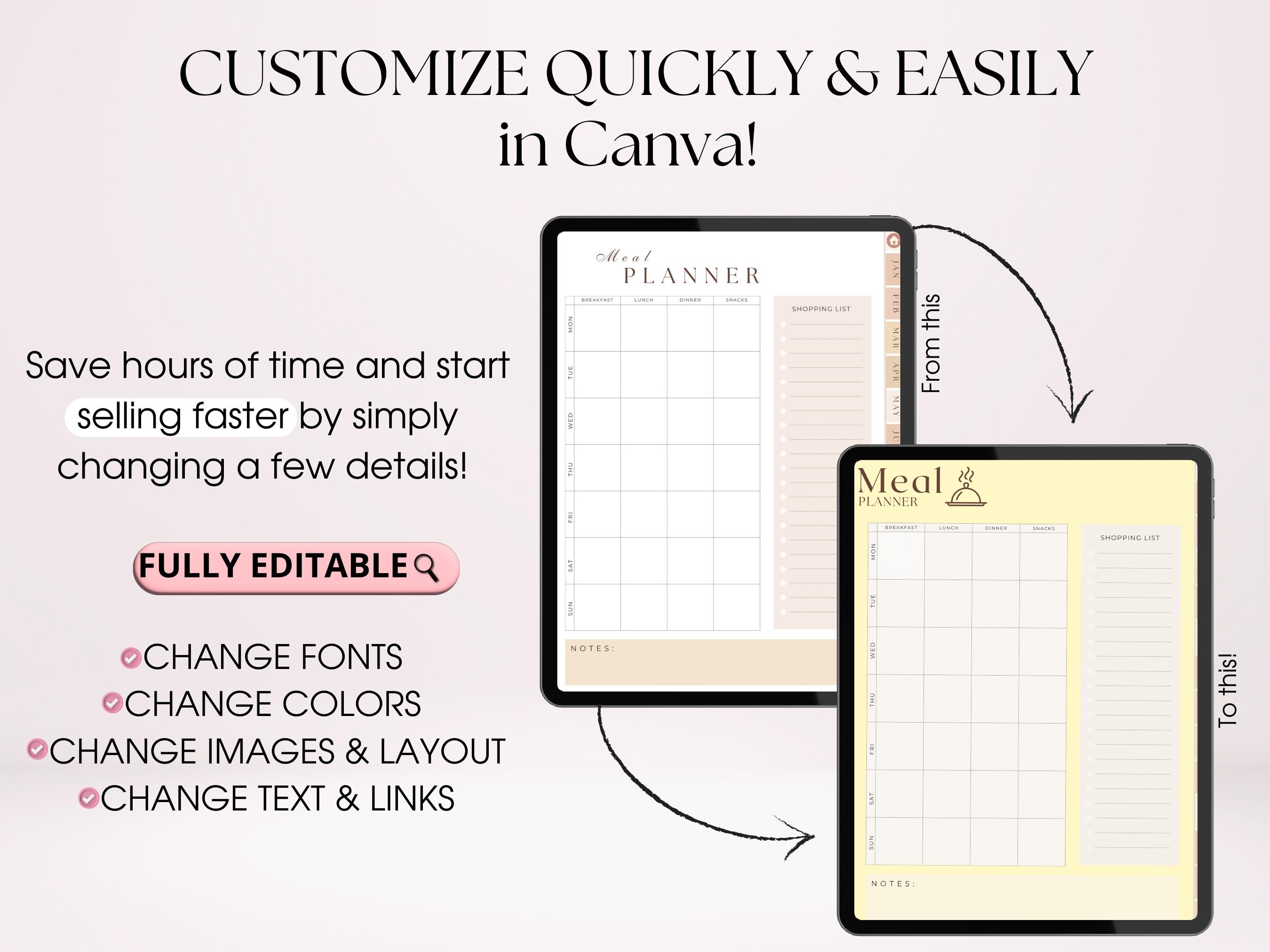 PLR Resell Digital Planner Bundle , Commercial Use, Canva Editable ...